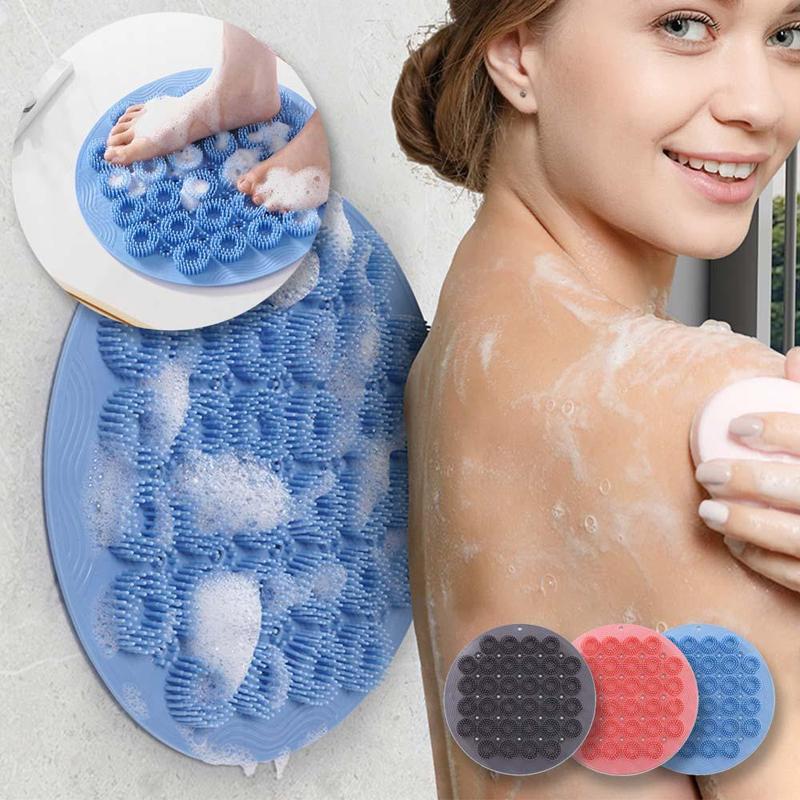 Silikon Badezimmer Rutschfeste Massagematte Peeling Dusche Massageschaber Bad Rückenmassagebürste Fußwäsche Körperreinigung Badewerkzeug