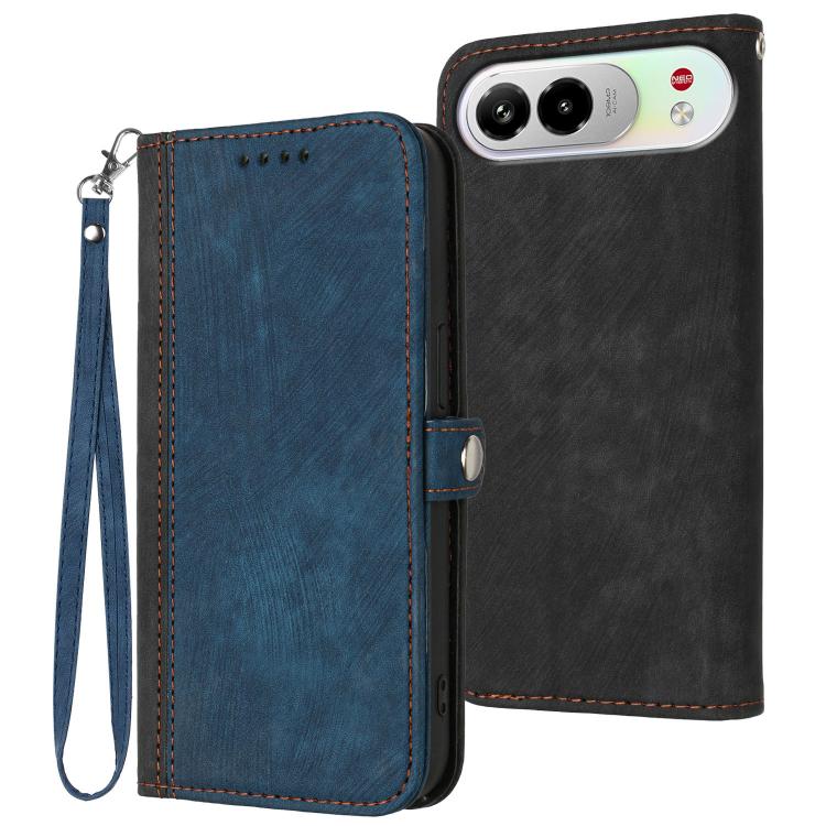Side Buckle Double Fold Hand Strap Leather Phone Case