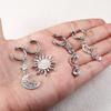 5 Pcs Belly Button Non Piercing Navel Rings for Women Girls Belly Dangly No Perforation Zircon Star Moon Series Set