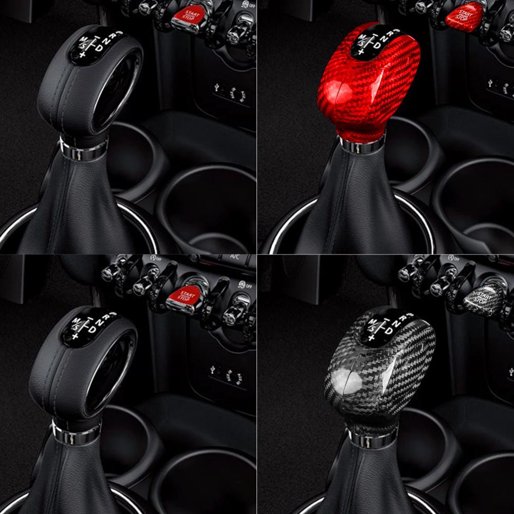 For Mini Cooper F54 F55 F56 F57 F60 Countryman Carbon Fiber Stickers Interior Trim Car Gear Shift Knob Cover