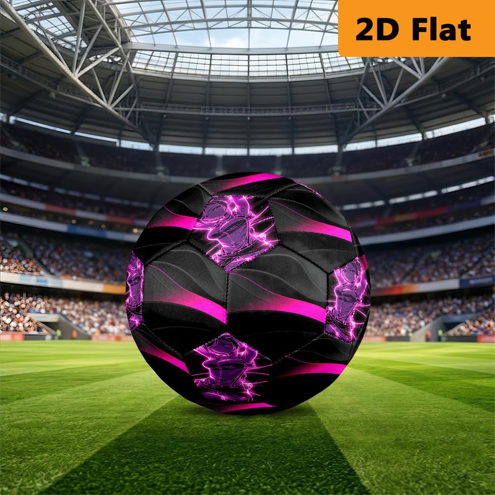 Black Pink Gradient Wave Size Soccer Ball High Elasticity Match Universal Unique Gift Purple Anime Art Football