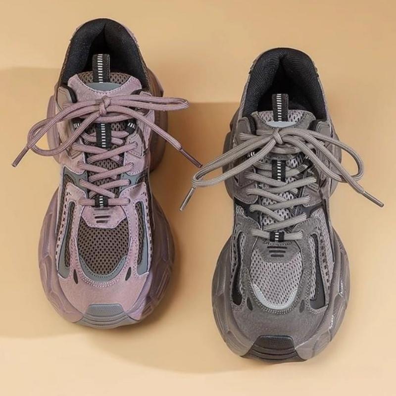 Fashion Casual Solid Med Heel Sneakers for Women 2025 New Hot Sale Summer Rubber Ladies Shoes Lace-up Shallow Pu Women's Vulcanize Shoes