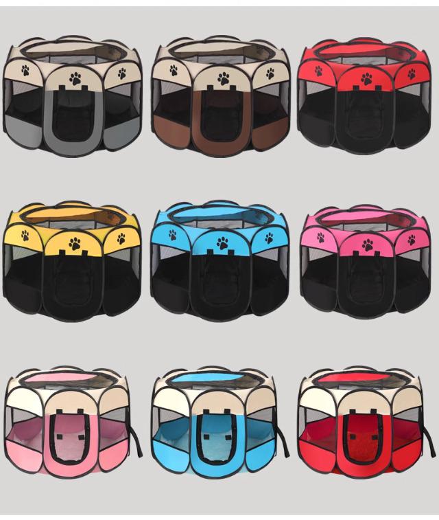 Blue Octagon Pet Playpen: Indoor Safety Gate, Cat Bed & Portable Folding Cage