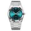 Men Watch Stainless Steel Watch Double Calendar Waterproof Business Quartz Clock Wristwatch