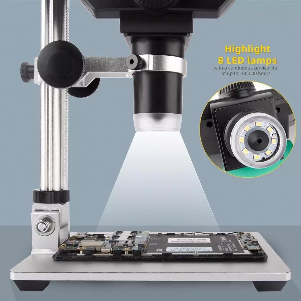 7‘’ Large Screen Camera Magnifier Digital Microscope Repair 1200X Zoom 12MP HD Electronic Microscopes