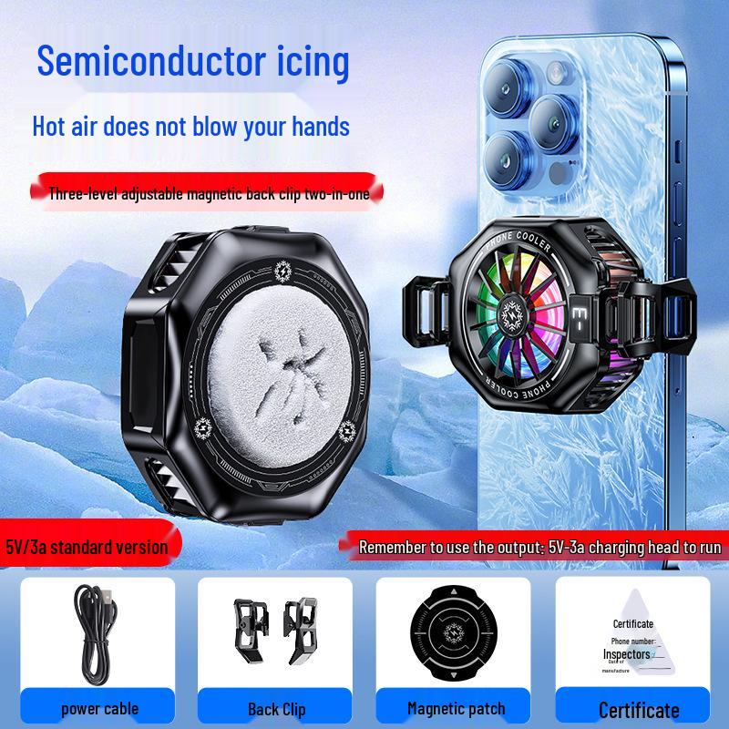 X76 Mobile Cooler: Digital Display, 3-Speed, Semiconductor Ice-Cooling for Gaming and Streaming
