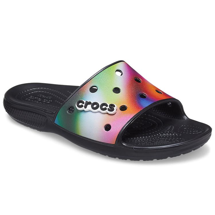 Crocs Colorful Casual Unisex Multi Color Black Slippers 207557-0C4
