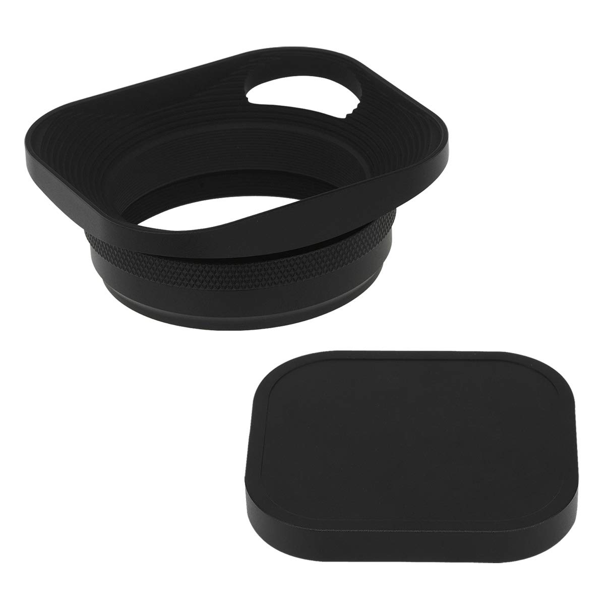 

Haoge Square Metal Lens Hood Hollow Out with 49mm Adapter Ring for Fujifilm FinePix X100 X100S X100T X70 X100F X100V Fujifilm Black LH-E3P Camera,
