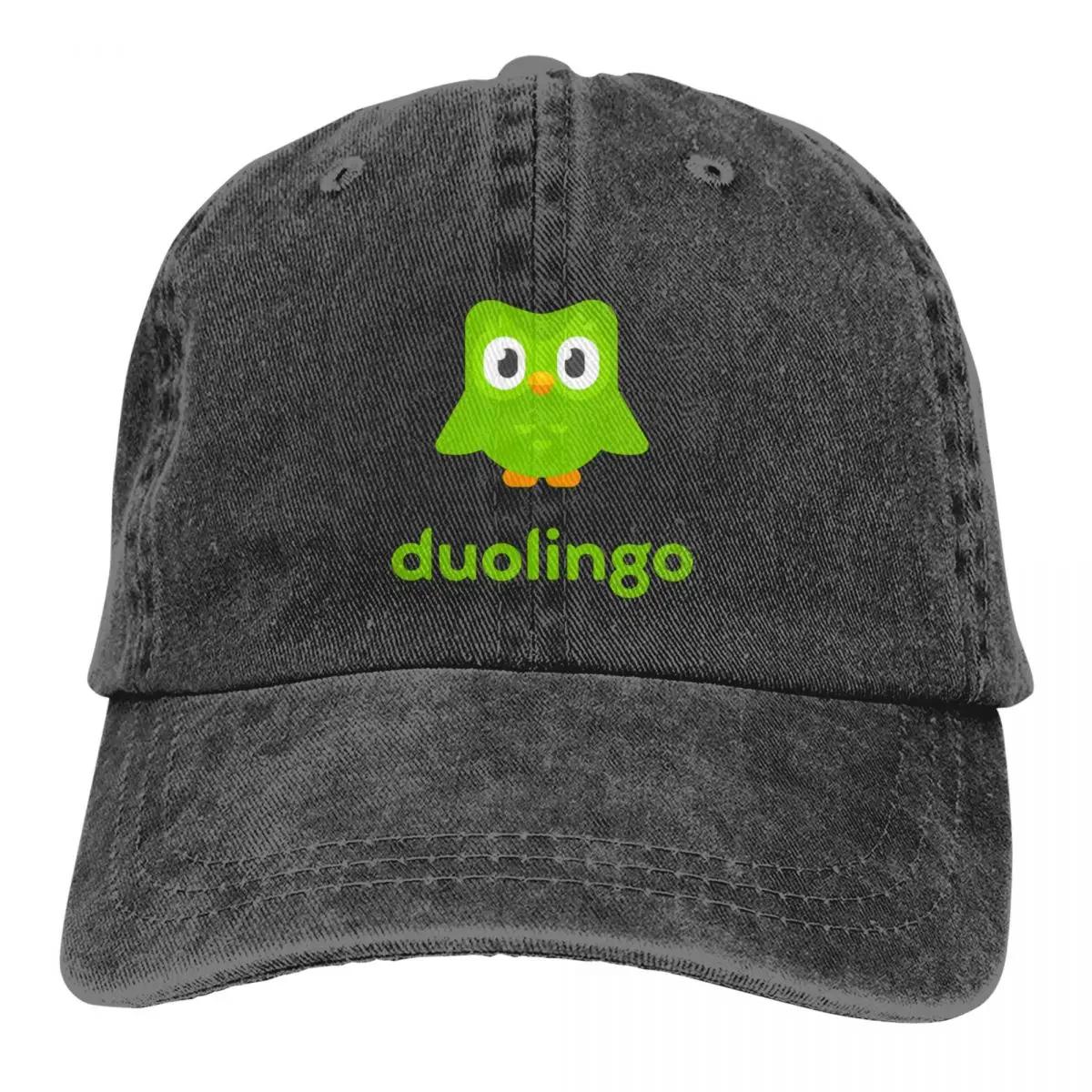 

Модные бейсболки Duolingo Owl Duo унисекс состаренные выстиранные шляпы для улицы летние шляпы кепка Adjustable& 8Y