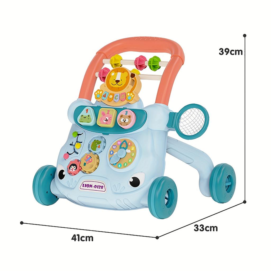 Baby Push Walker for Boys,Girls Interactive Educational Play Learning Panel, Sit To Stand Walkers with AnimalObject Recognition, Child Activity Center