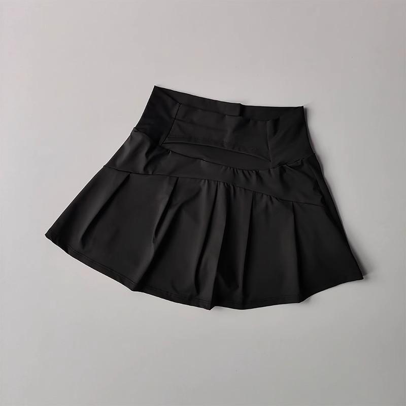 

Yoga Skirt Pants Women S Fitness Quick-Drying Skirt Rear Pocket Tennis Rear Pocket Shorts Fitness Pocket Anti-Light XL чорний