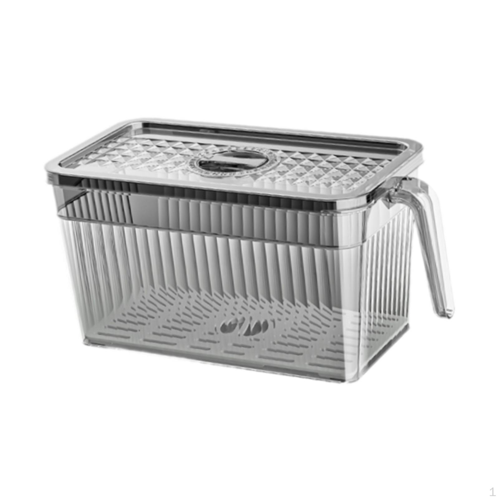 Контейнер-органайзер для продуктов питания для холодильника с дренажной системой чёрный 1429₽