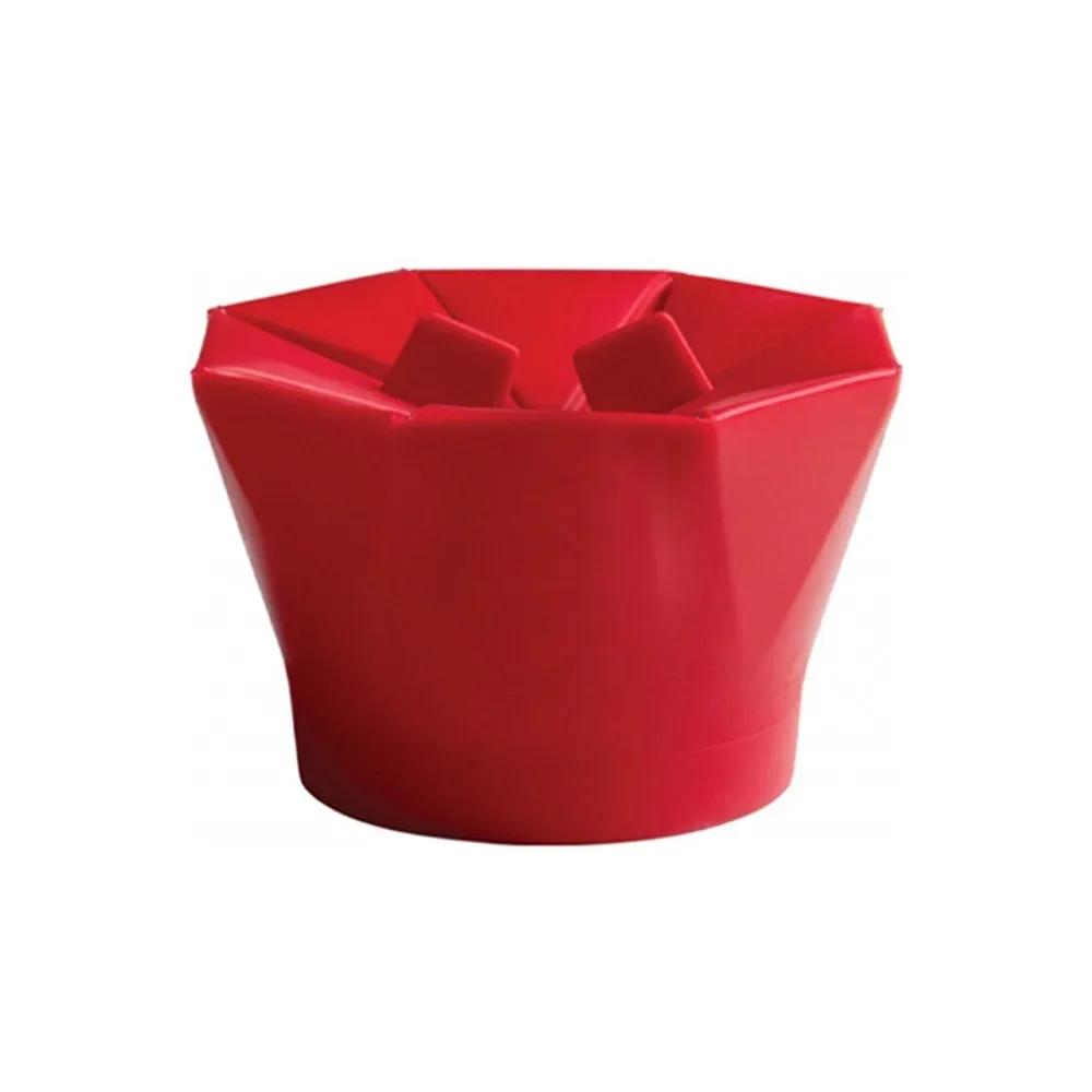 

High Quality Silicone Popcorn Bowls Large Capacity Foldable DIY Popcorn Bucket Microwaveable Snacks Bowl Kitchen Accessories червоний