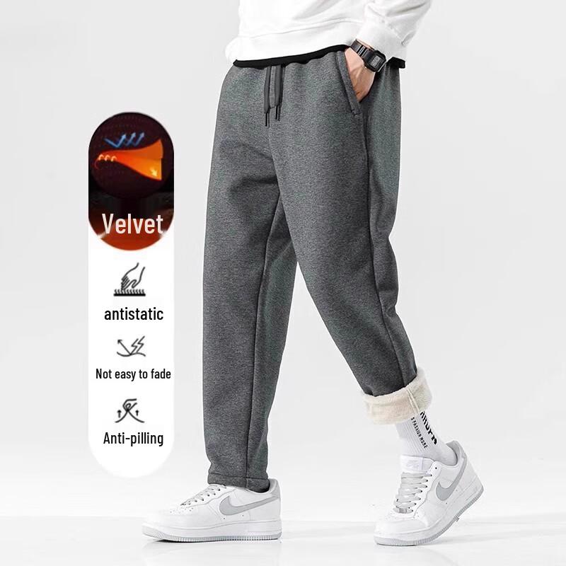 Langsha Men's Lamb Wool Lined Thermal Joggers