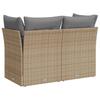 Vidaxl Garden Sofa With Cushions, 2-Seater, Beige, Poly Rattan