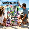 Custom Name Personalized Dandy's World Print Beach Towel, for Trip Camping Beach Party Home Decor, Birthday Gift for Family & Friends
