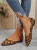 Spot~ Foreign Trade Popular Women's Shoes 25 Spring and Summer New Ins Fashion Leopard Print Pointed Head Shallow Mouth Flat Bottom Laden S