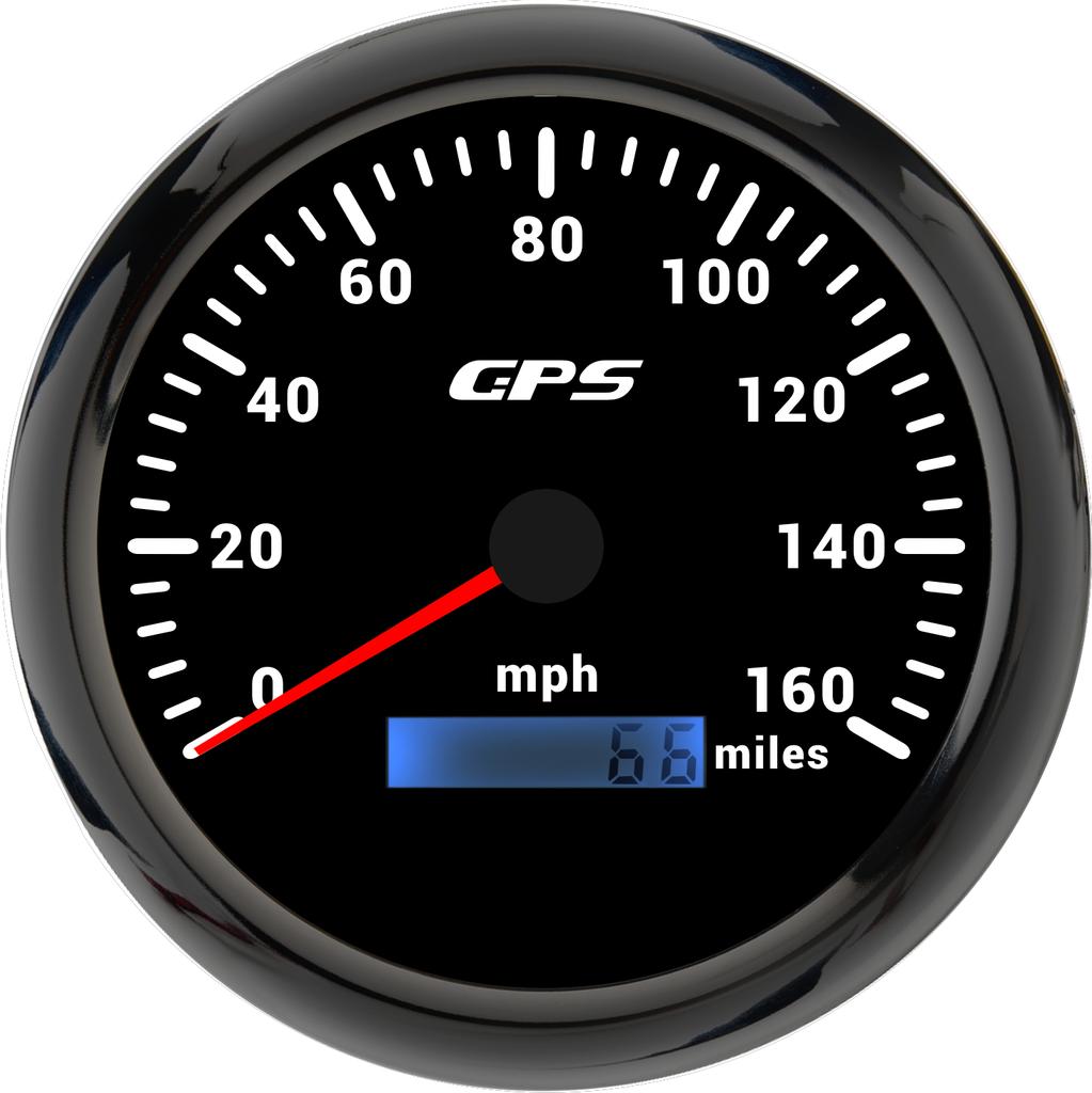 80/120/160MPH 110mm Speedometer GPS Car Odometer Tachometer 7 Color Light Digital Speed Gauge with GPS Antenna Fit Boat Marine