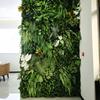 1-Pack Artificial Green Plant Wall Panel with Monstera & Palm Leaves - Wooden Fence Design for Indoor/Outdoor Privacy, Home Decor, Natural Aesthetic