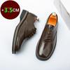 Fashion Men Leather Shoes Thick-soled Brown Black 3.5CM Height Increase Formal Business Shoes Fashion Platform Lace-up Casual Shoes