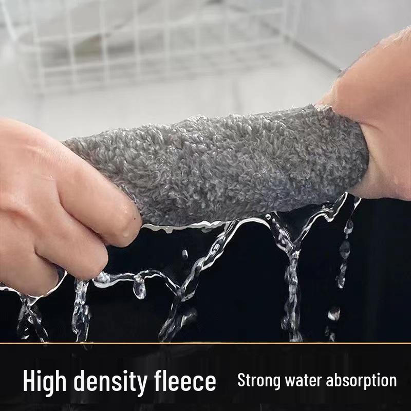 Bamboo Charcoal Fiber Dishcloth: Non-Oil, Absorbent, No Shedding, Ideal for Kitchen Cleaning and Degreasing.