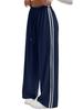 European Side Stripe Wide-Leg Sweatpants: Women's High-Waist Loose Casual Pants