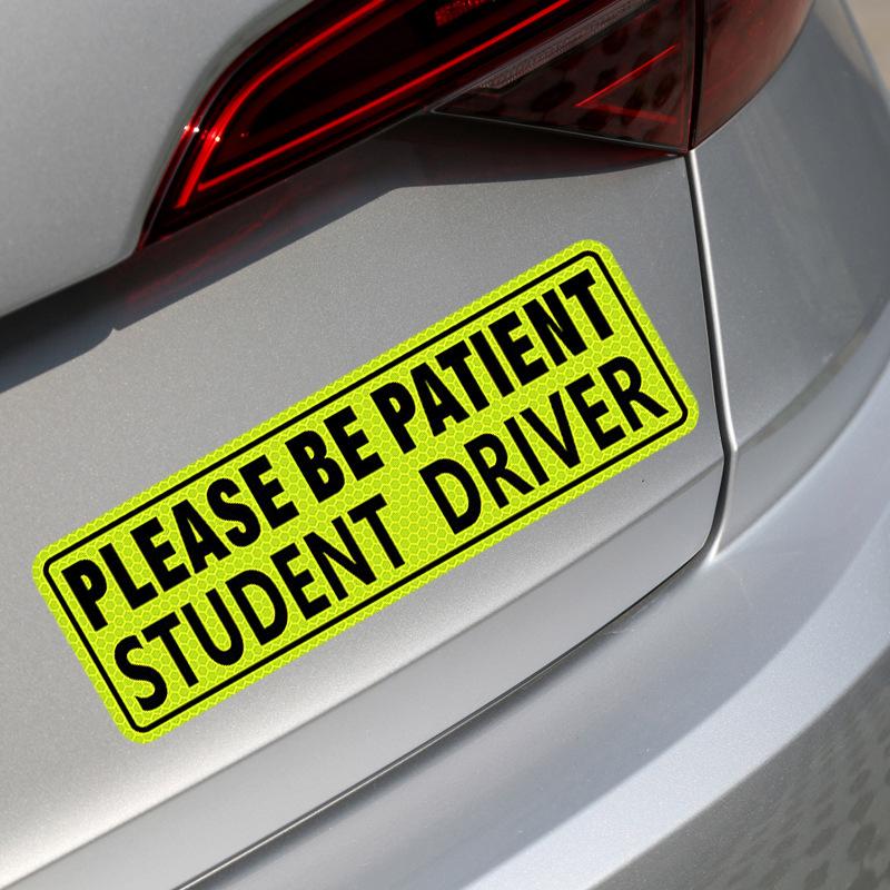 Student+Driver Novice Internship Driver Car Stickers Car Reflective Magnetic Suction Stickers Exclusive
