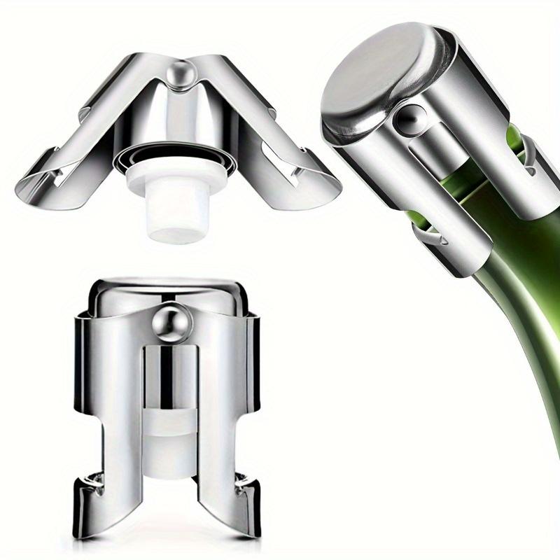 3 piezas, Tapón Sellador Profesional de Acero Inoxidable para Botella de Champán Vino Espumoso