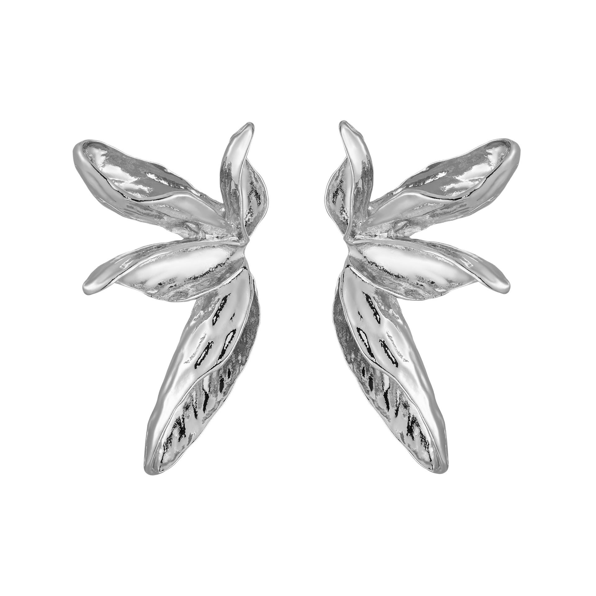 

Золотые, искусно выполненные, и серебряные серьги в виде цветочных листьев для модных женщин в осенней моде серебряный