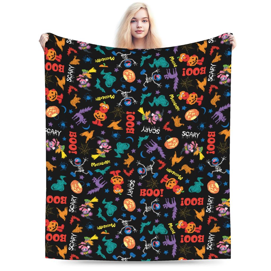 Cookie Monsters Cartoon  Blanket Fleece Decoration Sesame Street SesameStreet Soft Throw Blanket for Sofa Car Plush Thin Quilt