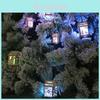 Led Light Wood House Adorable Christmas Tree Hanging Ornaments For Holiday Decor