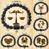 12 Tierkreiszeichen Naturstein Armband Zwillinge Steinbock Krebs Jungfrau Löwe Armband Damen Herren Freundschaftsschmuck Armbänder