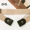 Canvas Lazy Belt Elastic Rubber Band Visible Snap Button Adjustable Slide Buckle Waistband Jeans Pants Accessories