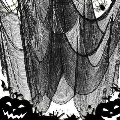 1/5PCS Horror Halloween Party Decoration Haunted Houses Doorway Outdoors Decorations Black Creepy Cloth Scary Gauze Gothic Props