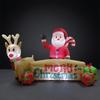 Inflatable Santa Christmas with Reindeer Easy Bottom Zipper Deflation,