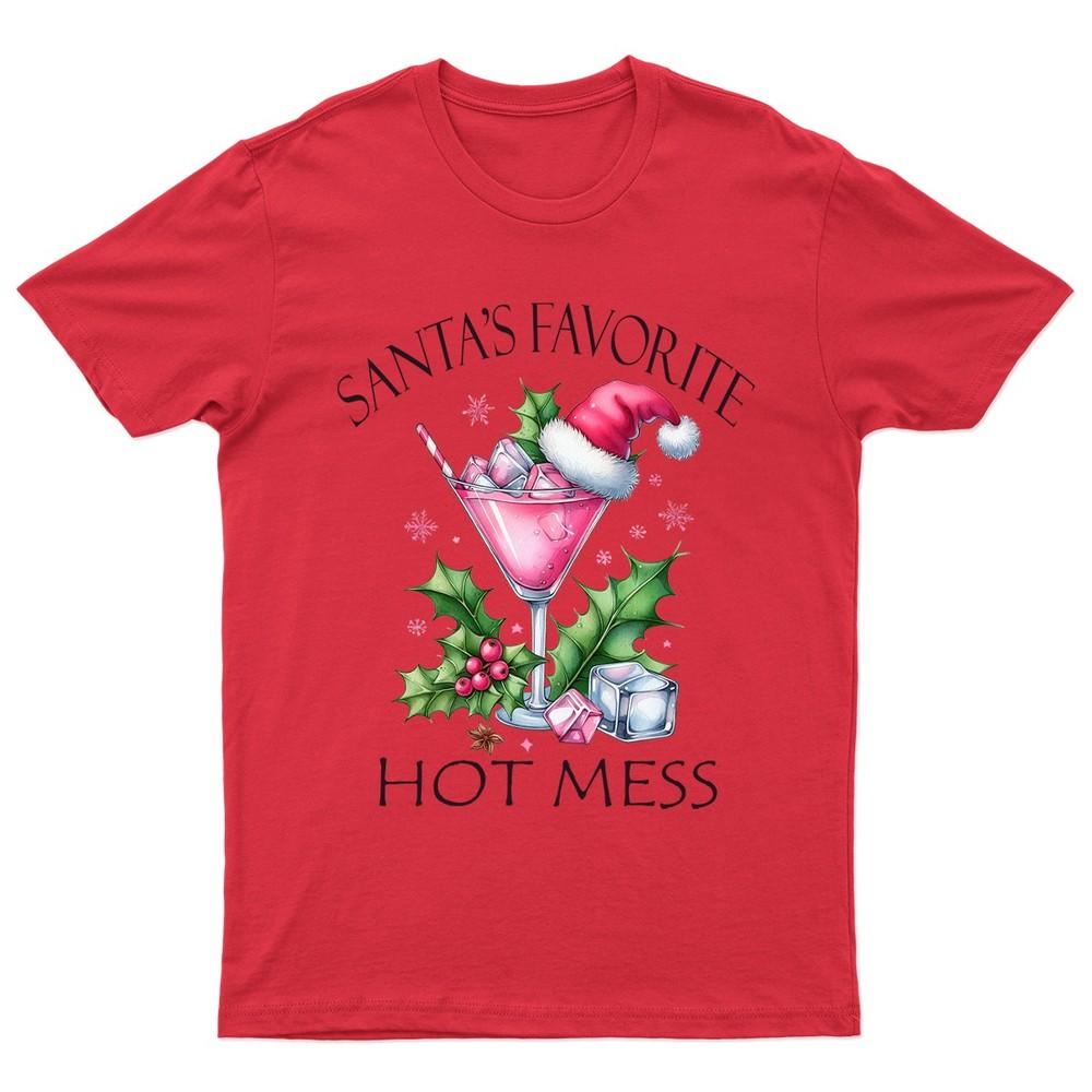 Santas Favorite Hot Mess TShirt Unisex Gift Retro Seasonal Funny Xmas Unisexs a S