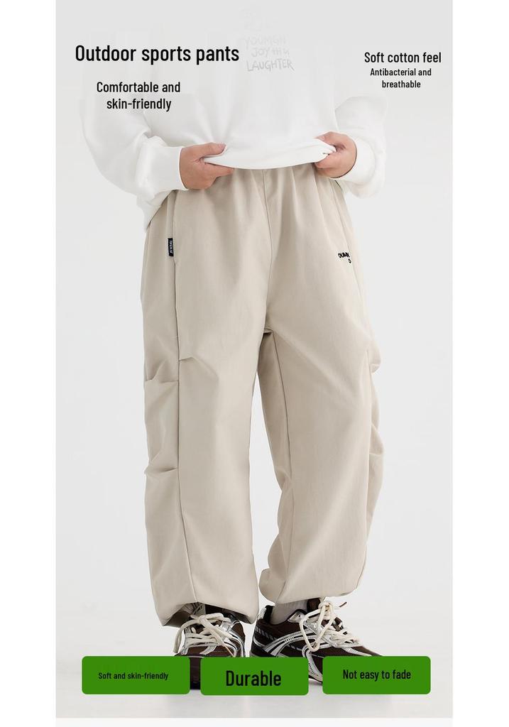 Autumn Trendy Boys' Casual Outdoor Workwear Sweatpants - Loose Straight-Leg, Comfortable Children's Pants
