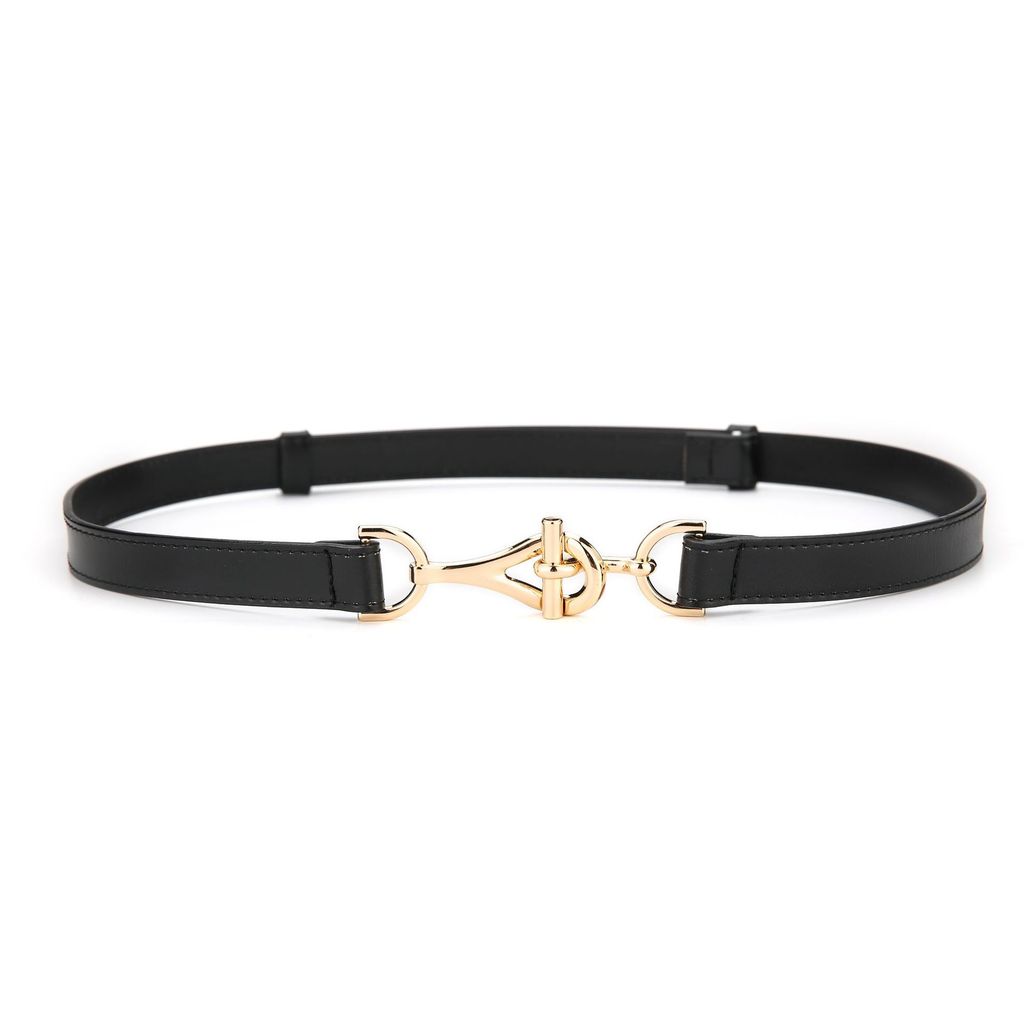 Genuine Leather Women Belt With Geometric Buckle For Casual Outdoor Wear