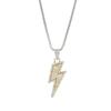 Unisex Minimalist Hip-Hop Lightning Pendant with Full Diamond Design
