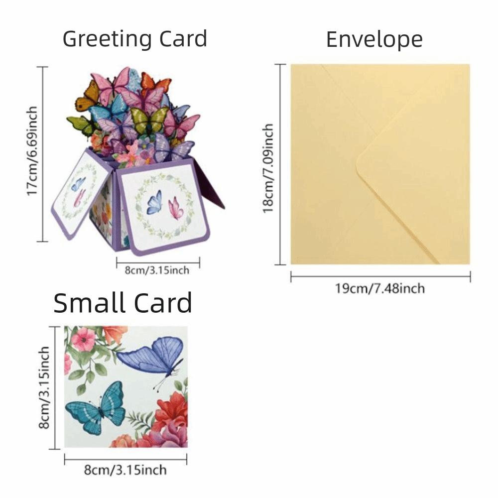 Floral Butterfly Design 3D Pop-Up Greeting Card Premium Quality Festival Use Pop-Up Birthday Card Handwritten Note
