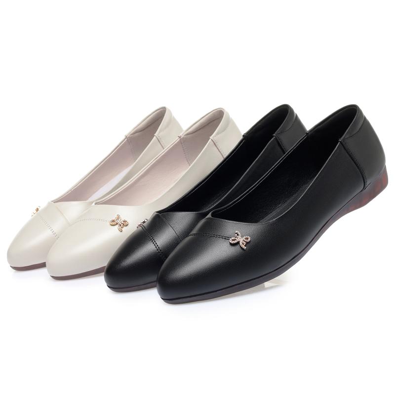 Fashion AIYUQI Women's Flat Shoes 2025 Autumn New Genuinne Leather Mom Shoes Large Size Comfortable Loafers For Women