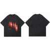Hip Hop Streetwear  Men TShirt Oversized Lost Shadow Vintage Graphic T Shirt Washed Black Tshirt Cotton Unisex Tops Tees
