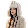 Sweet and Cute Three Dimensional Rabbit Ear Plush Hat Autumn and Winter Casual Windproof Warm Ear Protection Hat Face Showing Small Pullover Hat New