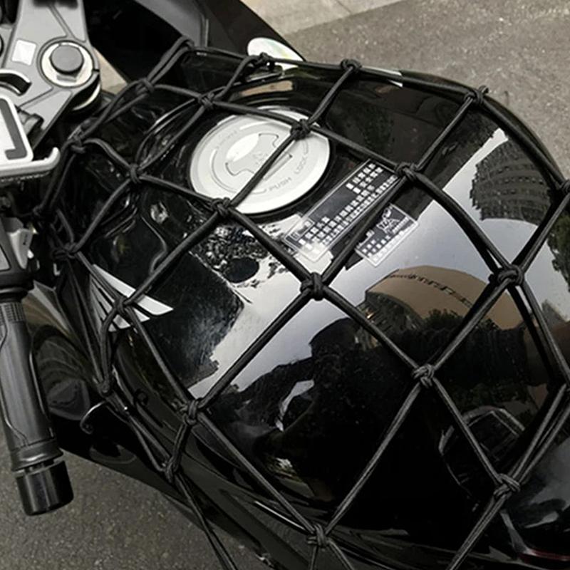 1 Pcs Motorcycle Luggage Net Helmet Mesh Fuel Tank Storage Rubber Band Luggage Compaction Storage Cargo Sorting Net