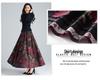 Autumn/Winter High-End Retro Floral Wool Maxi Skirt with Pockets, High Waist, and Large Flare.