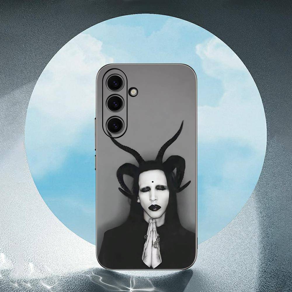 M-Marilyn M-Manson For Samsung Galaxy S23 S24 S25 Ultra S22 Plus S21 Black Soft Case Waterproof Soft Case