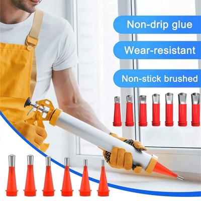 Stainless Steel Glue Nozzle Set Rustproof Corrosion Resistant Universal Integrated Rubber Nozzle Tool Kit Versatile Caulking Accessories
