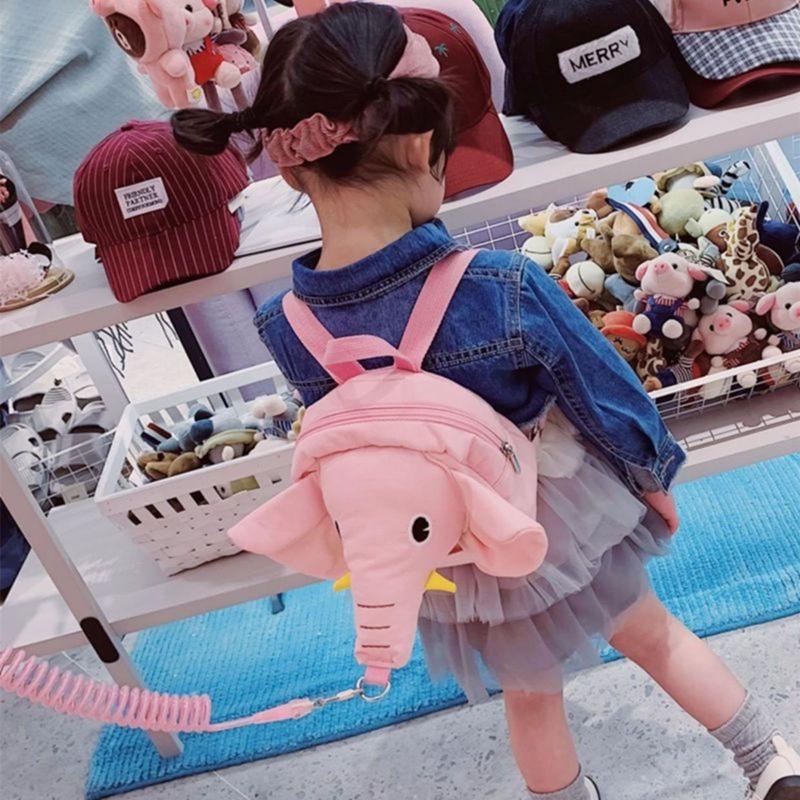 Baby Anti Lost Backpack Elephant Toddler Walking Harness Adjustable Strap Kindergarten School Bag Child Safety Leash Carrier