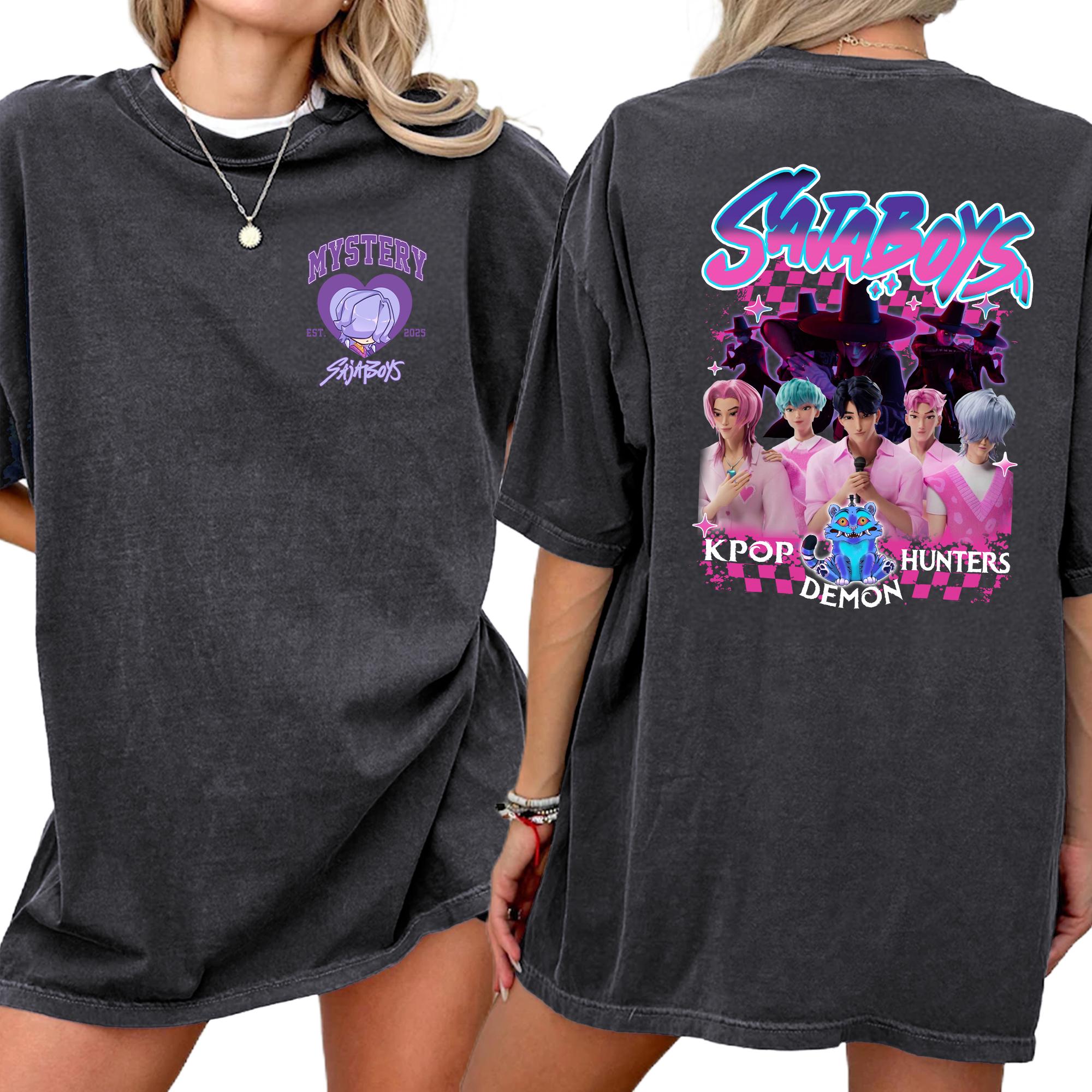 

Kpop Demon Hunters Shirt Huntrix Girl T-shirt Kpop Idol Group Shirt Kpop Saja Boys Fan Gifts Merch Baby Jinu Abby Mystery Shirt L