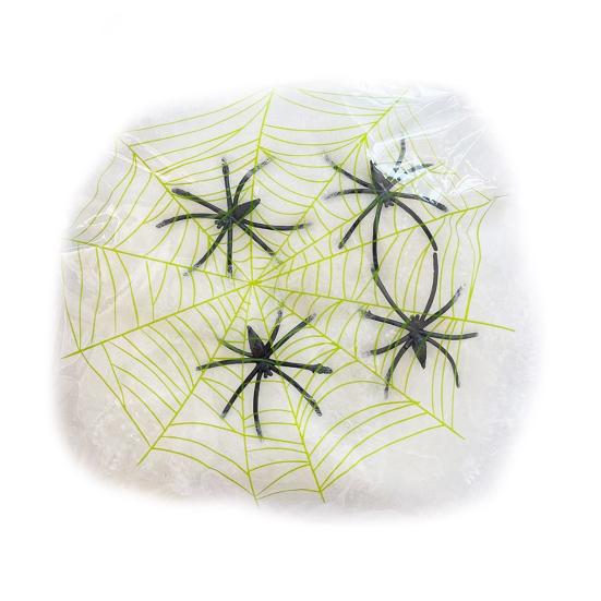 Luminous Spider Webs Halloween Decoration Super Stretch Cobwebs Decoration with Fake Spiders for Parties Haunted Houses